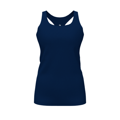 [FT0TRBNV-FYS-LOGO1] Decker Racerback Tank Top (Female Youth S, Navy, Logo 1)